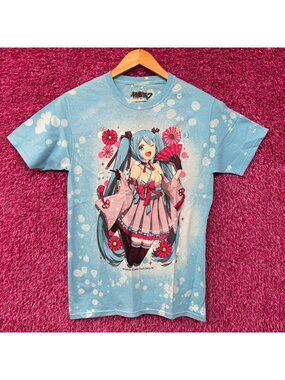 Hatsune Miko Kimono Virtual Singer Anime Tie Dye T-Shirt Small